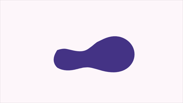 A merged liquid body with a smooth bite carved from its edge