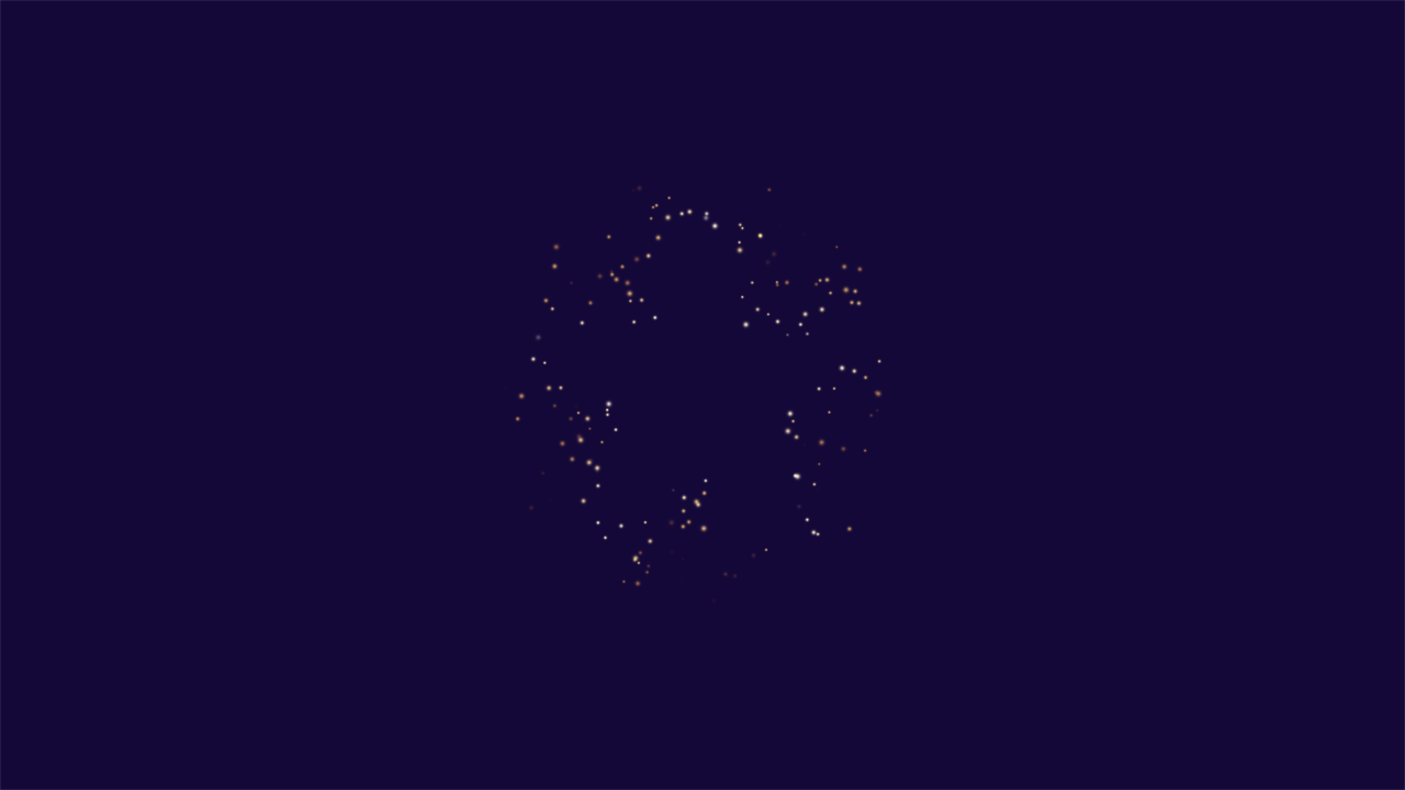The same star drawing with particles emitting outward from its own outline