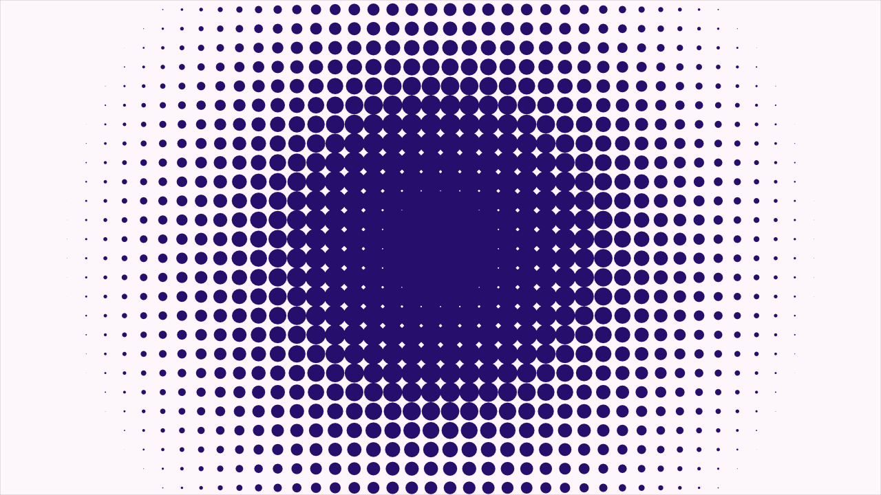 A radial luminance ramp halftoned by a grid of dots